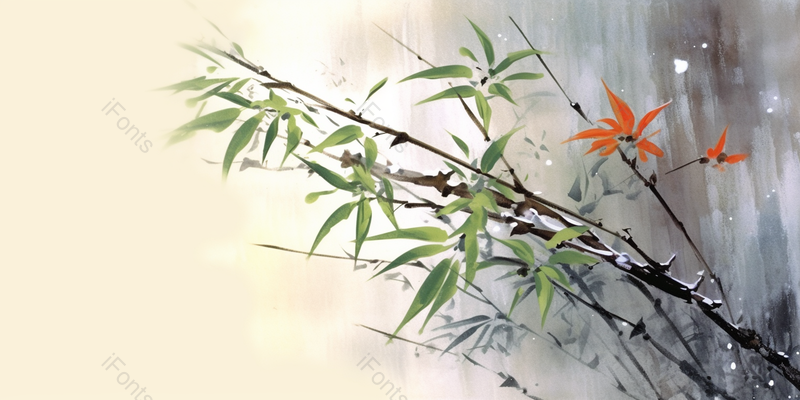 抽象手绘绿色竹叶树枝手绘,插画/手绘图,插画/手绘图库,插画/手绘图下载,插画/手绘